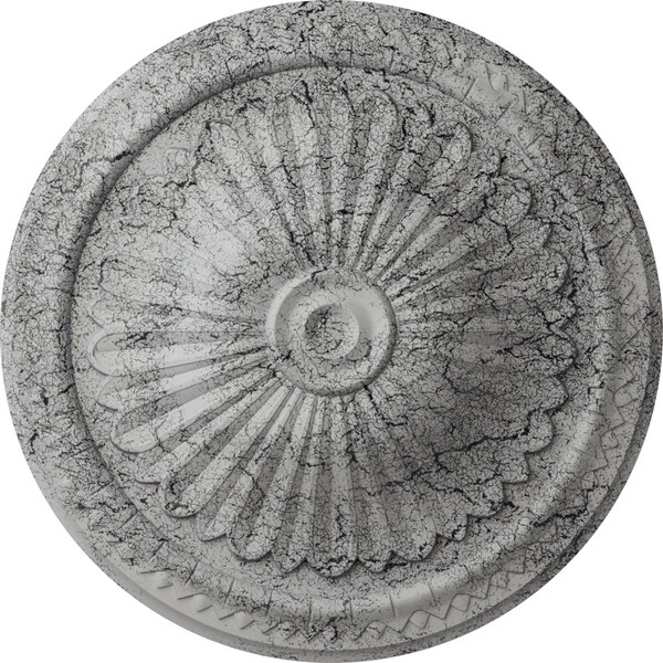 Ekena Millwork Alexa Ceiling Medallion (Fits Canopies up to 3"), 15"OD x 1 3/4"P, Ultra Pure White Crackle CM14AXUWC - main
